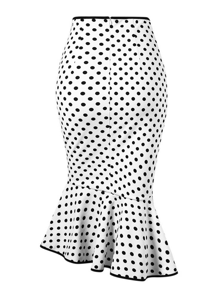 Polka Dots Bowknot Mermaid Dame Skirt