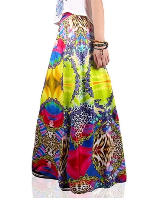 Print Floral A-line Skirt For Kvinner