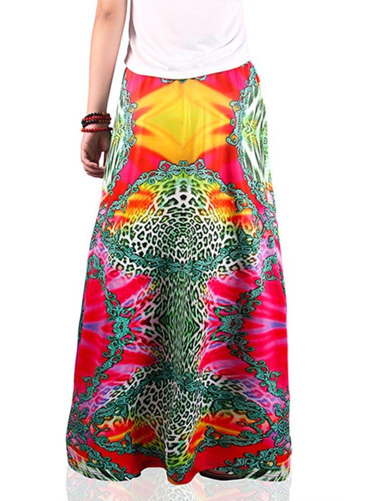 Print Floral A-line Skirt For Kvinner