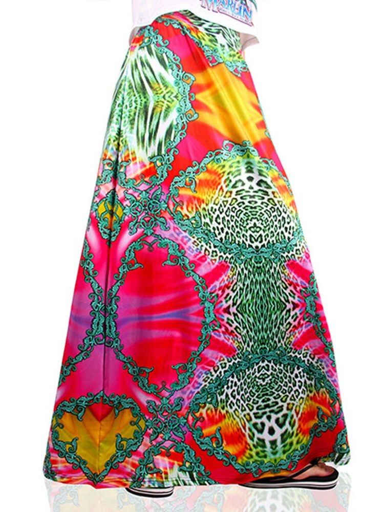 Print Floral A-line Skirt For Kvinner