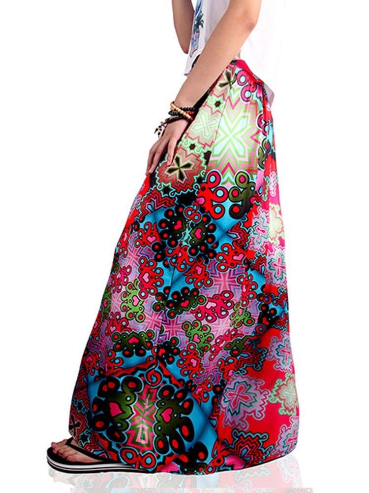 Print Floral A-line Skirt For Kvinner