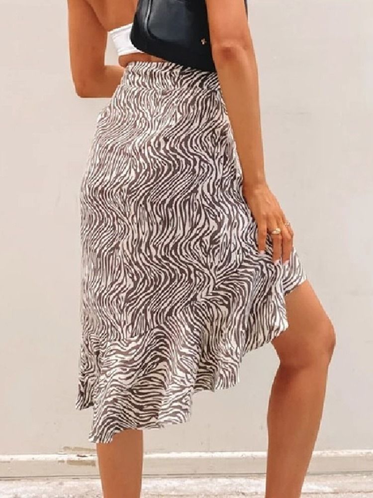 Print Stripe Mini Dame Fashion Skirt