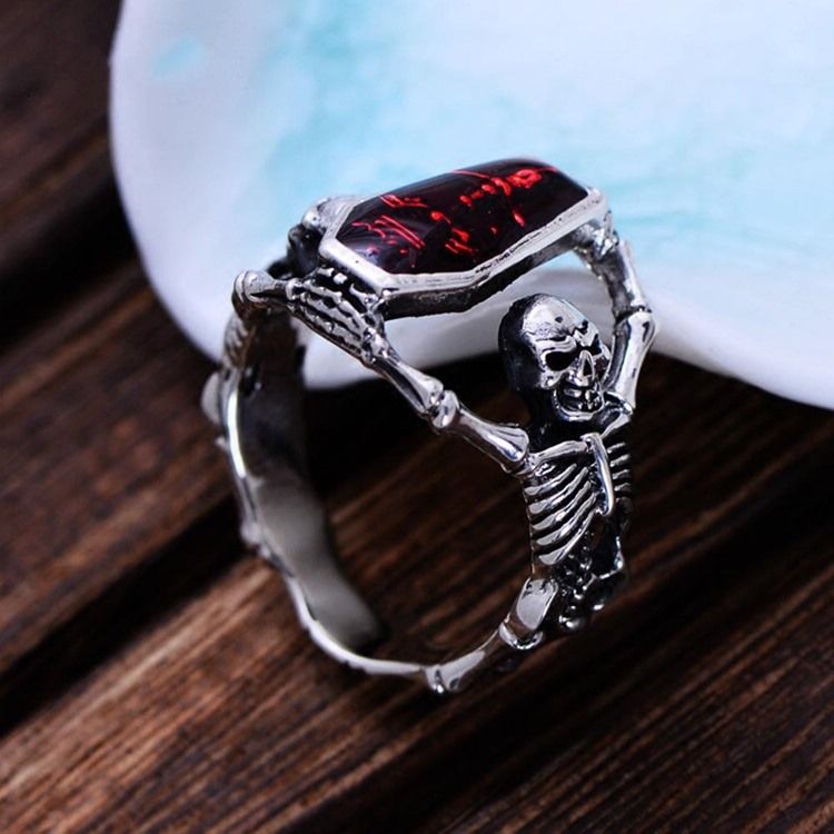 Bronze Two Skull Herre Ring