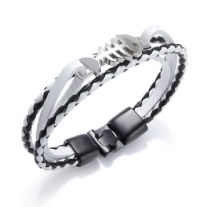 Fishbone Silver Herre Armband