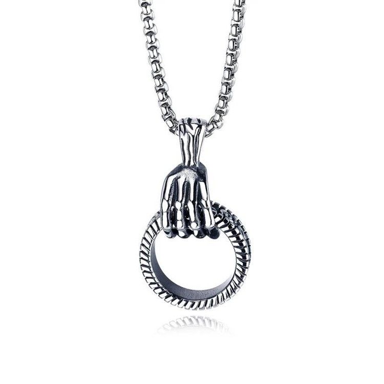 Hip Hop Claw Ring Necklace