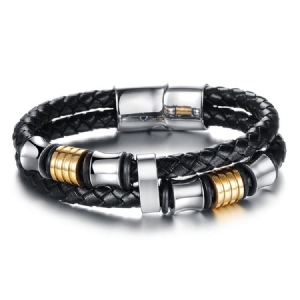 Leather Weave Herre Armband