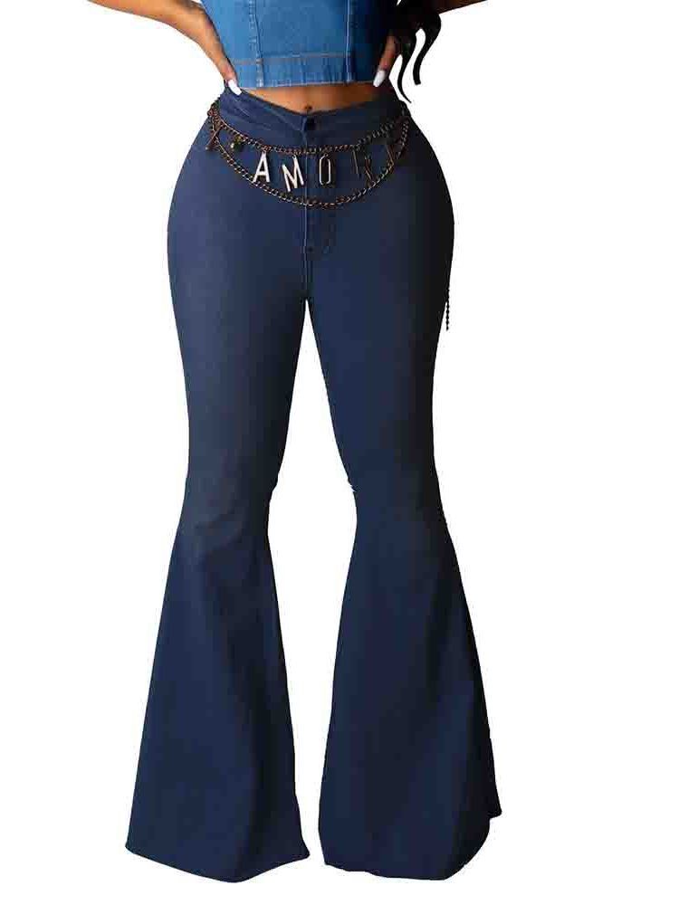 Bellbottoms Vaskbar Slank Jeans For Kvinner