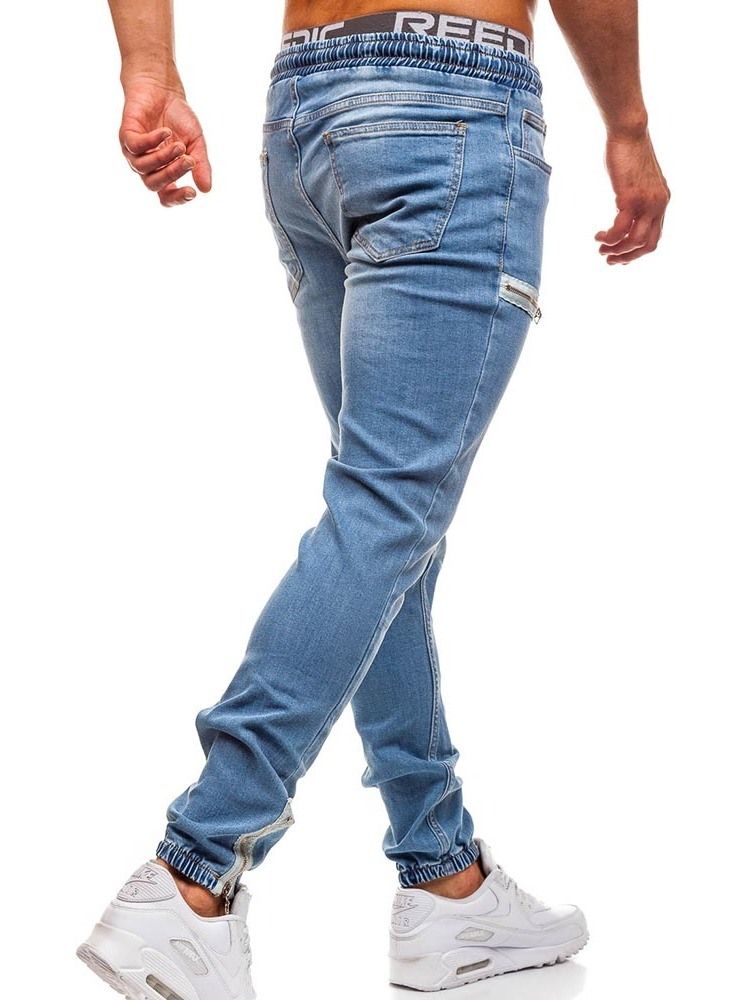 Blyantbukser Vanlig Glidelås Lav Midje Casual Menns Jeans