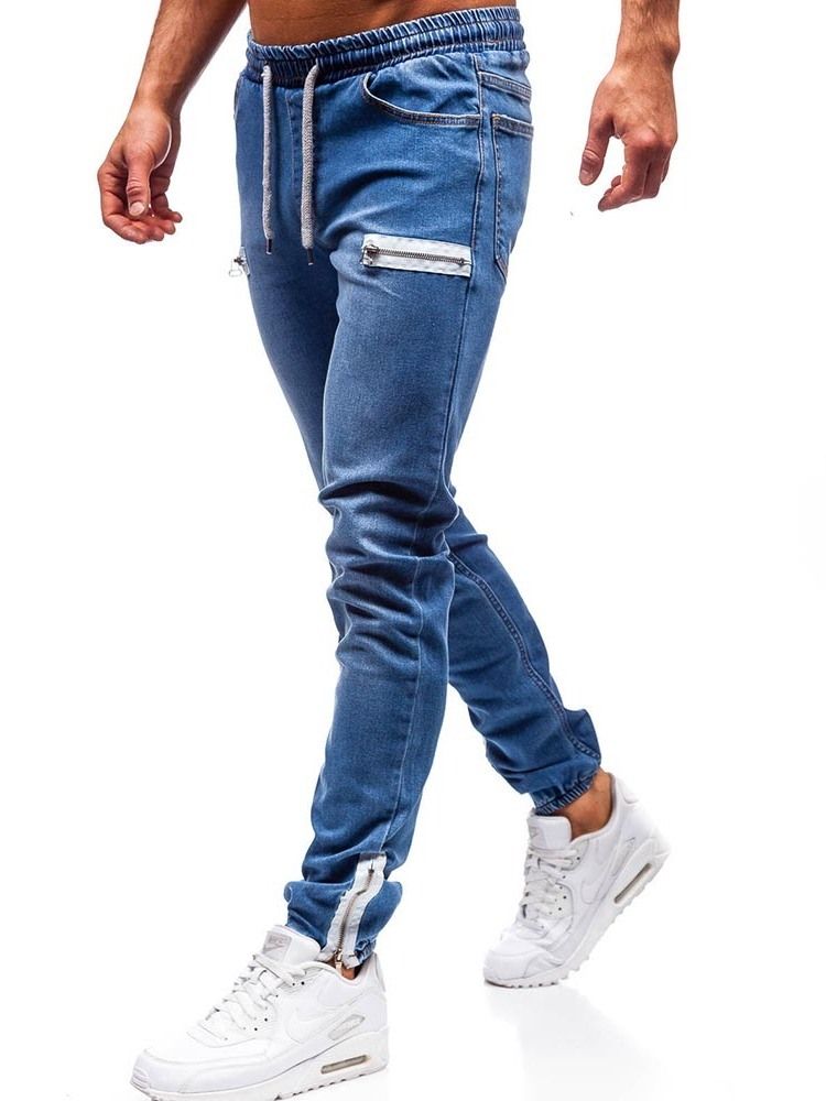 Blyantbukser Vanlig Glidelås Lav Midje Casual Menns Jeans