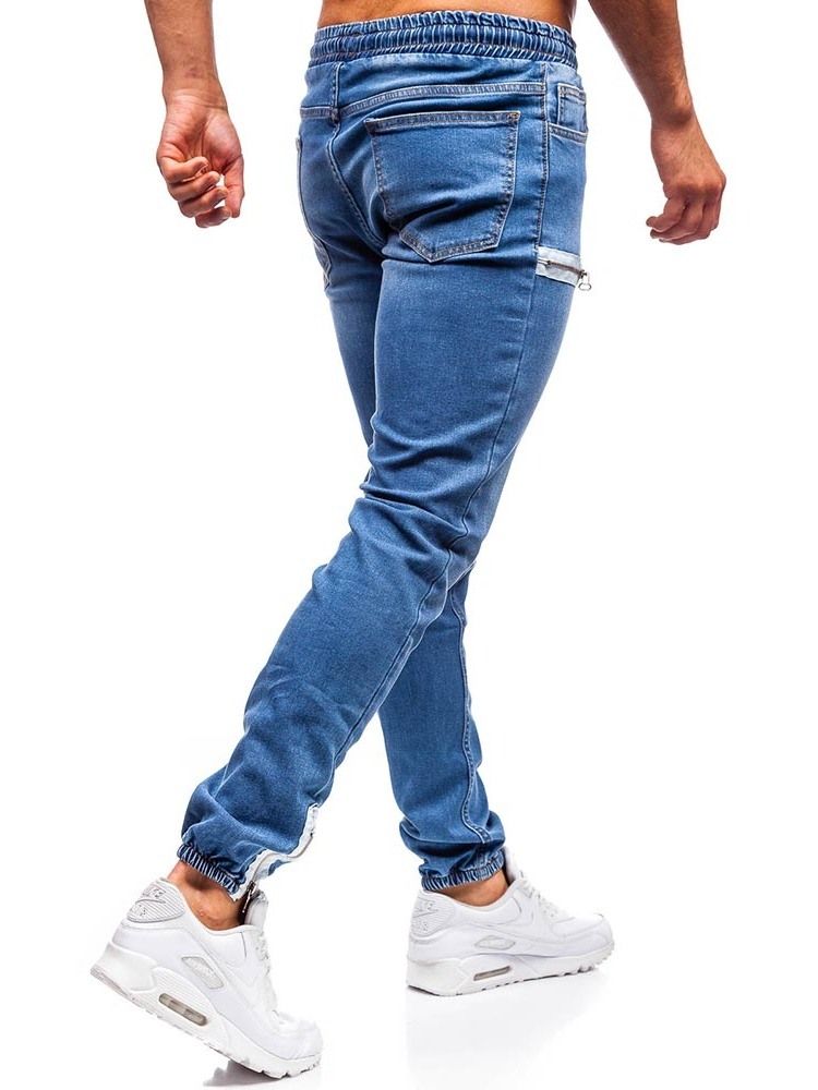 Blyantbukser Vanlig Glidelås Lav Midje Casual Menns Jeans