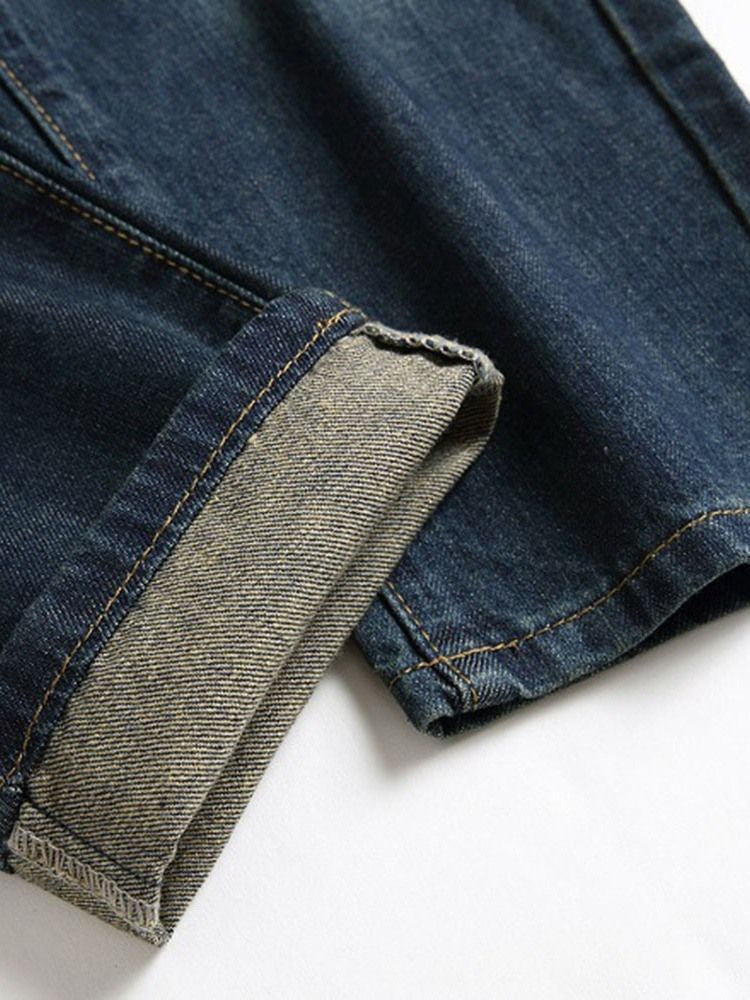 Brukte Jeans Med Rett Glidelås I Midjen