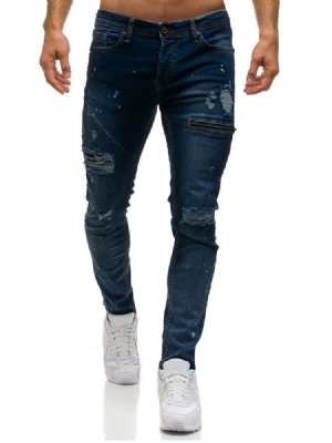 Glidelås Med Glidelås For Menn Midje Jeans