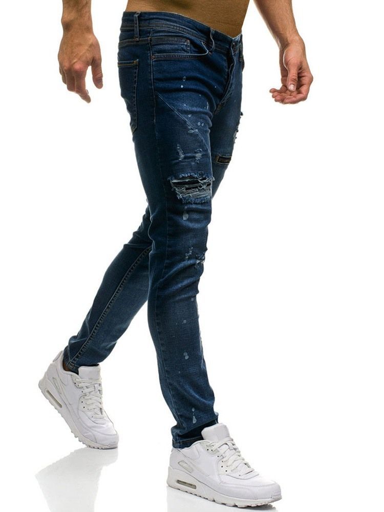 Glidelås Med Glidelås For Menn Midje Jeans