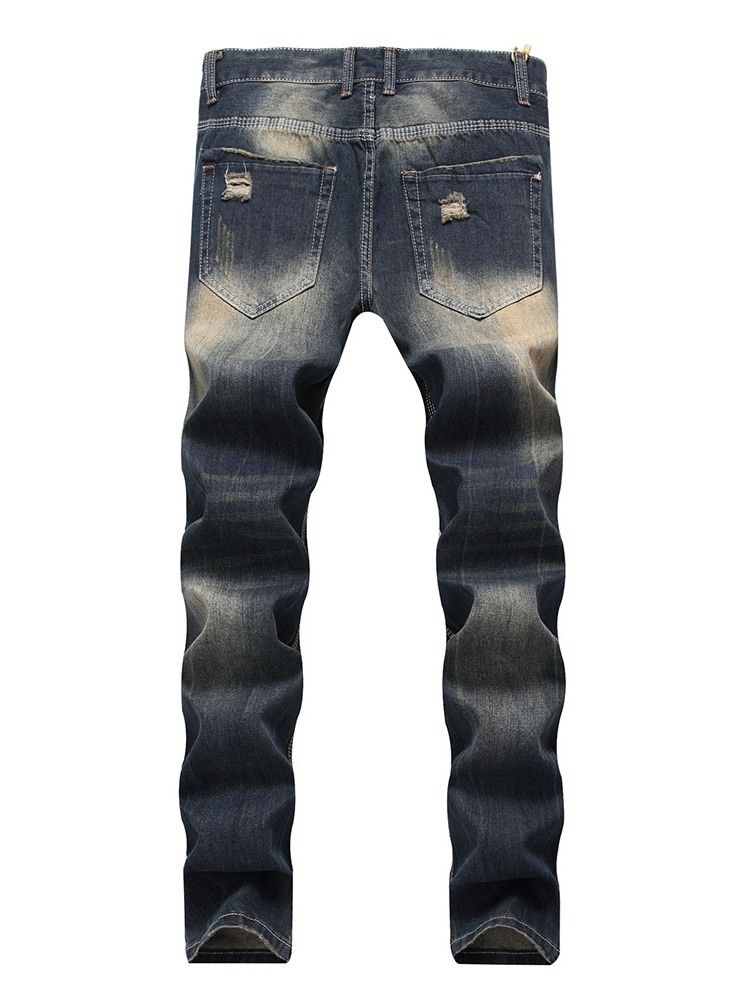 Glidelås Rett Menns Casual Jeans