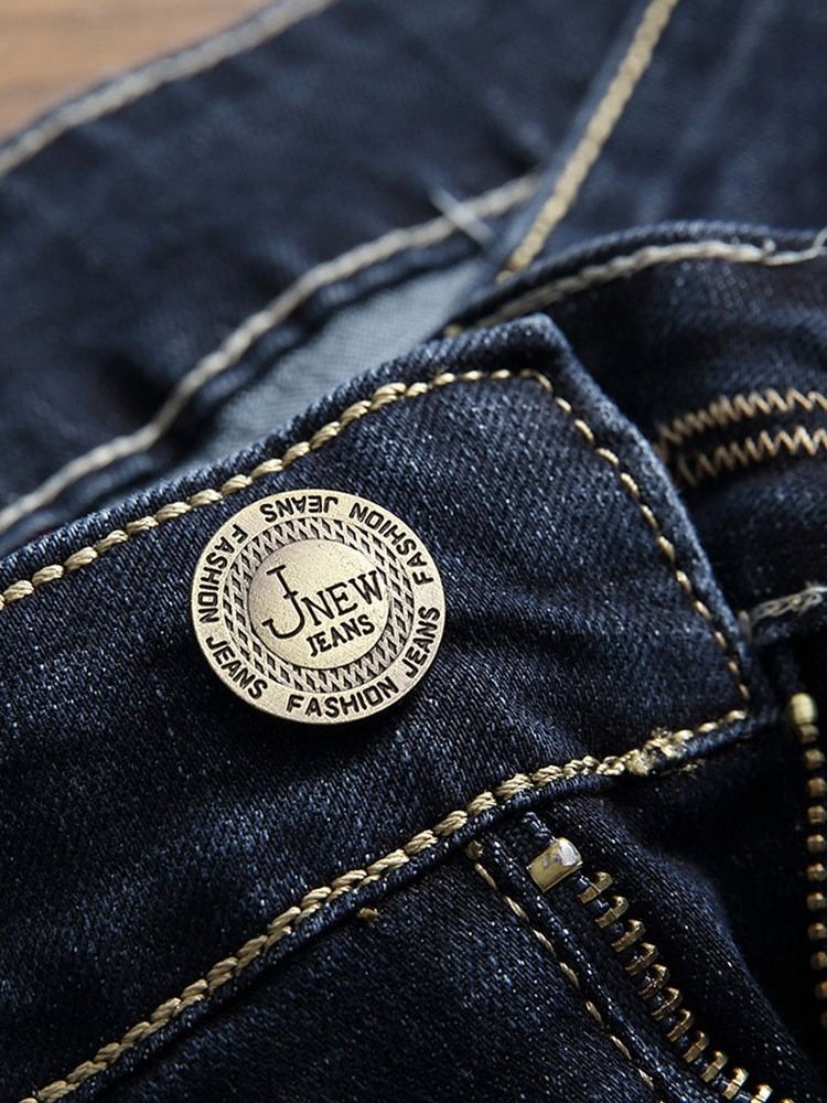 Herre Rett Slitte Europeiske Midje Jeans