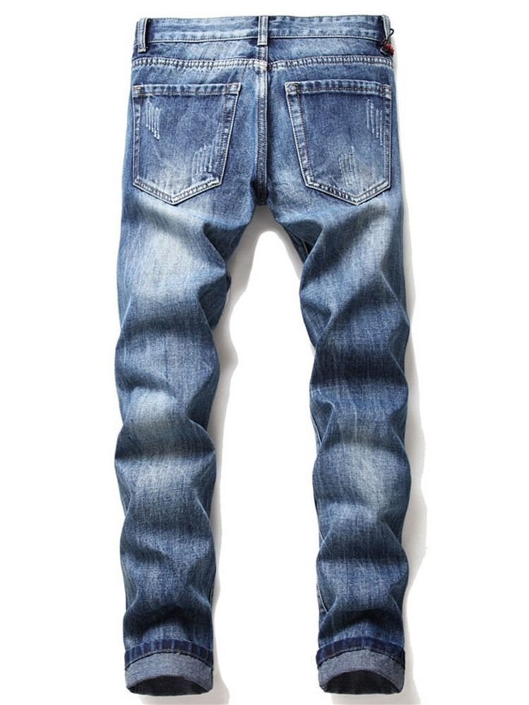 Herrebroderi Rett Europeisk Midje Jeans