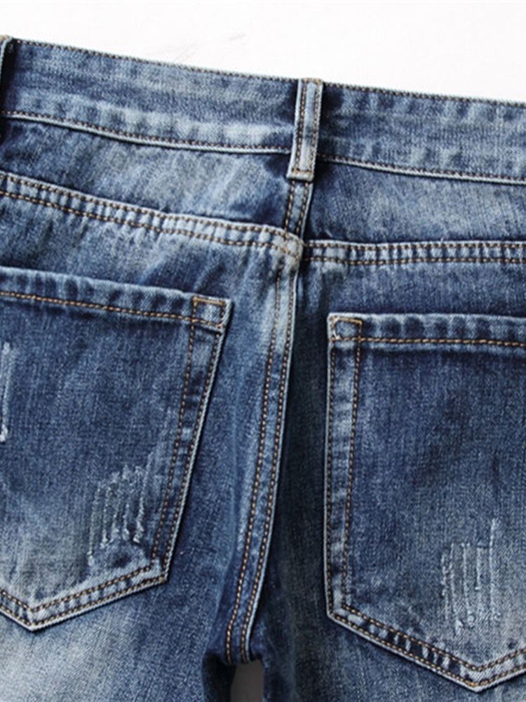 Herrebroderi Rett Europeisk Midje Jeans