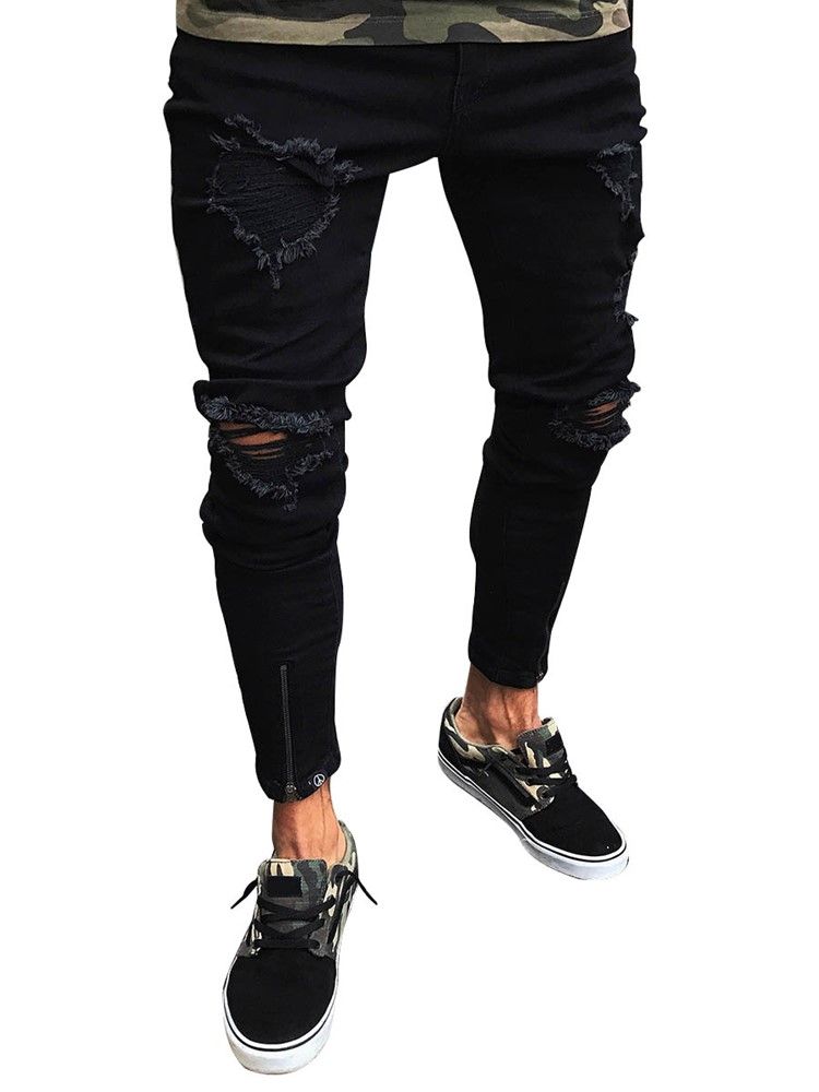 Herreklær Black Ripped Skinny Jeans