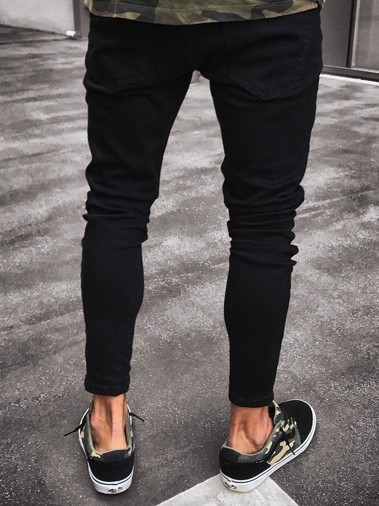 Herreklær Black Ripped Skinny Jeans