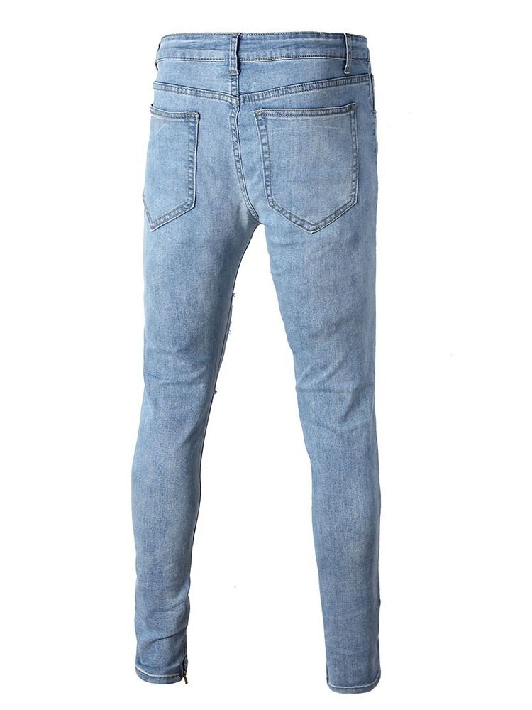 Hole Blyantbukser Vanlig Midje Midje Slim Slim Jeans