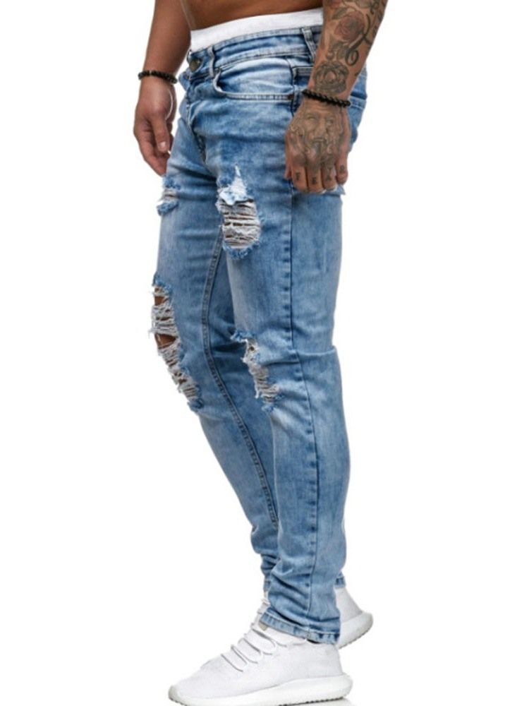 Hole Vanlig Glidelås Midje Jeans