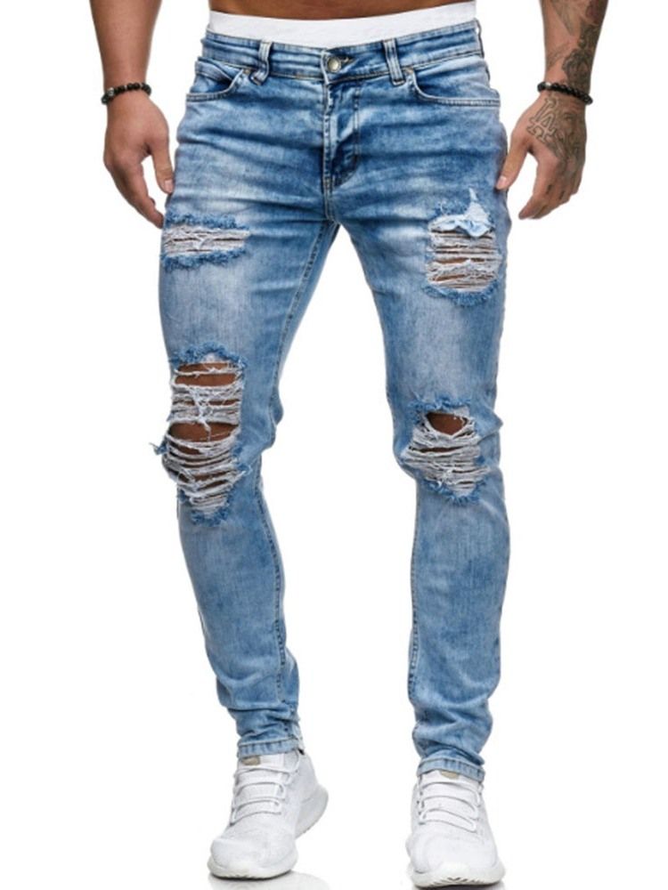 Hole Vanlig Glidelås Midje Jeans