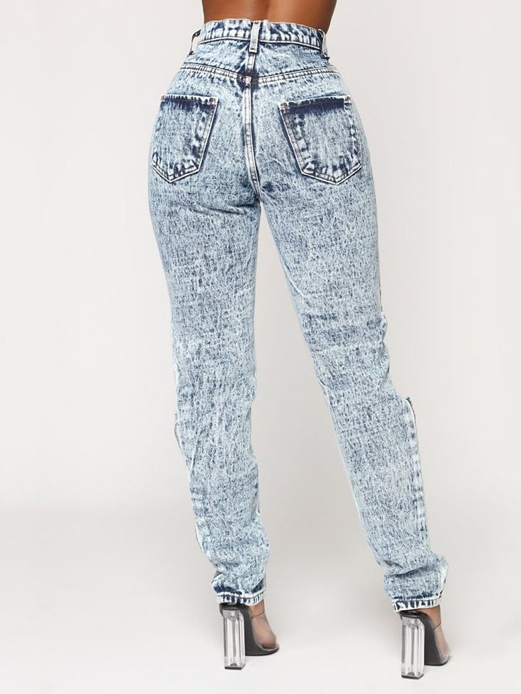 Hull Med Brede Ben For Damer Skinny Jeans Med Høy Midje