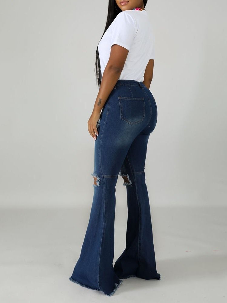 Kvinnehull Bellbottoms Glidelås Slim Jeans