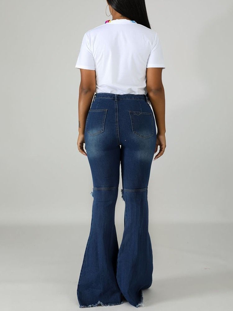 Kvinnehull Bellbottoms Glidelås Slim Jeans