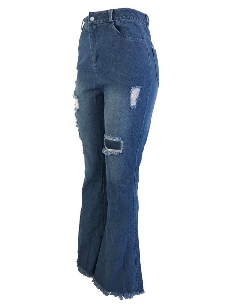 Kvinnehull Bellbottoms Slim High Waist Jeans