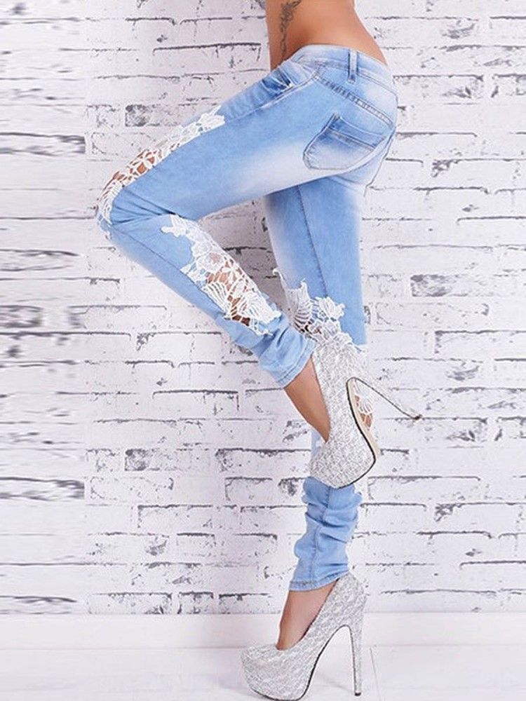 Low Waisted Patchwork Dame Jeans