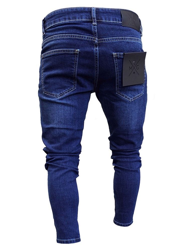 Menns Blyantsbukse Glidelås Europeiske Jeans