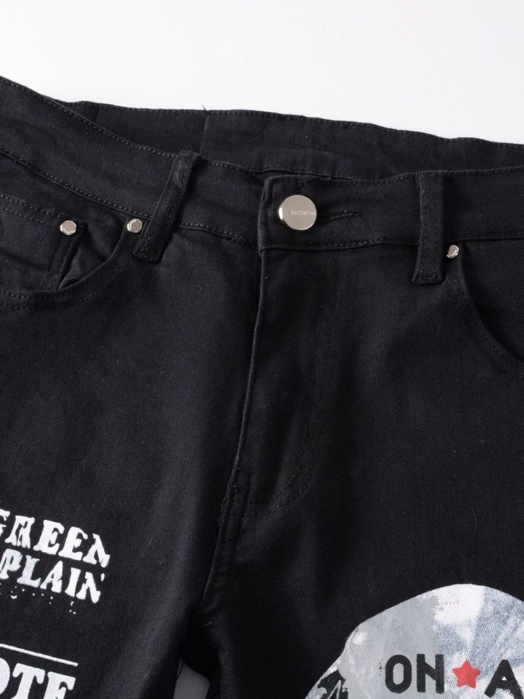 Menns Brevlomme Rett Casual Glidelås Jeans