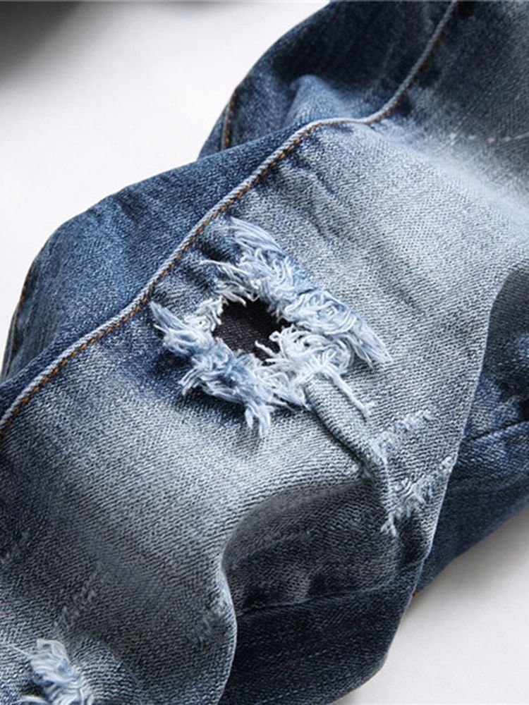 Menns Nummer Rett Slitte Europeiske Midje Jeans