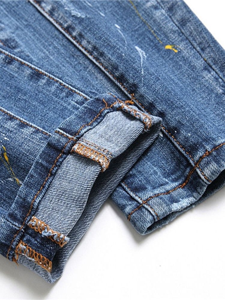 Menns Nummer Rett Slitte Europeiske Midje Jeans