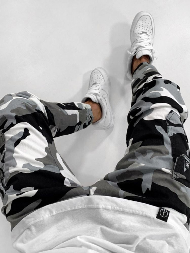 Pencil Pants Camouflage European Herre Jeans