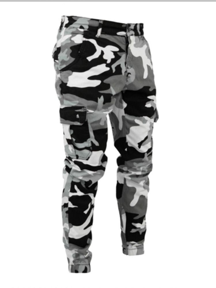 Pencil Pants Camouflage European Herre Jeans