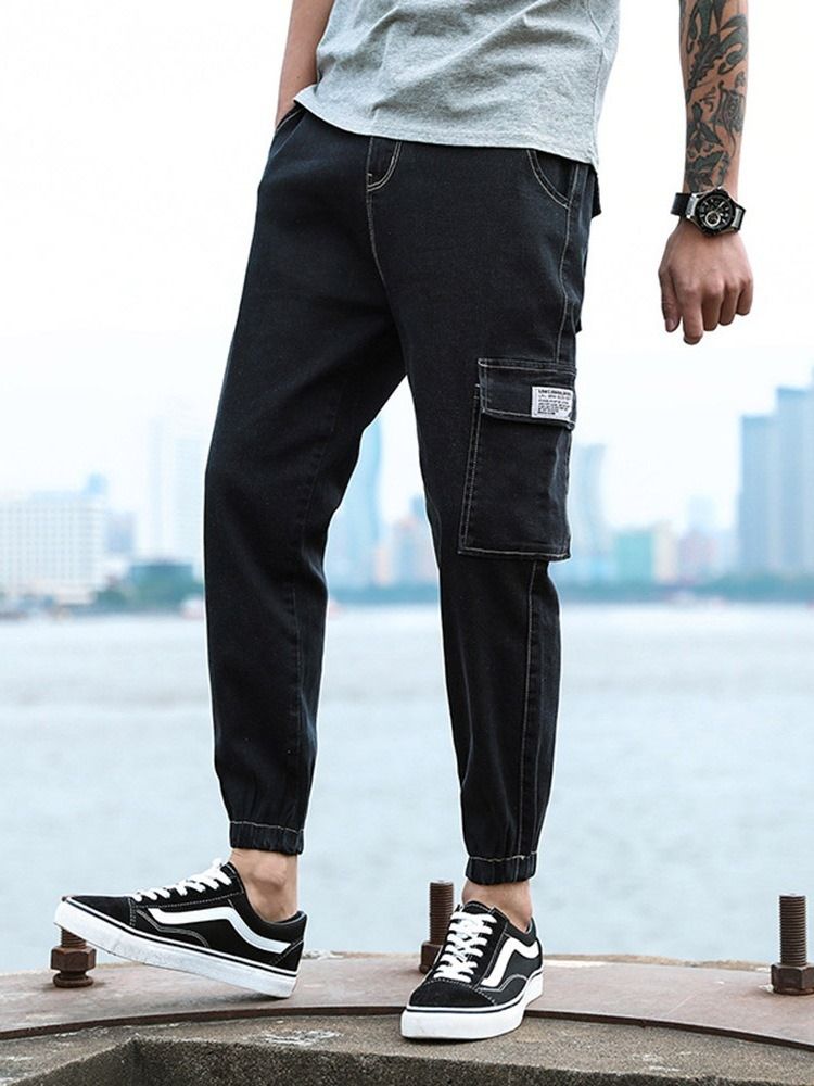 Pencil Pants Korean Zipper Jeans For Menn