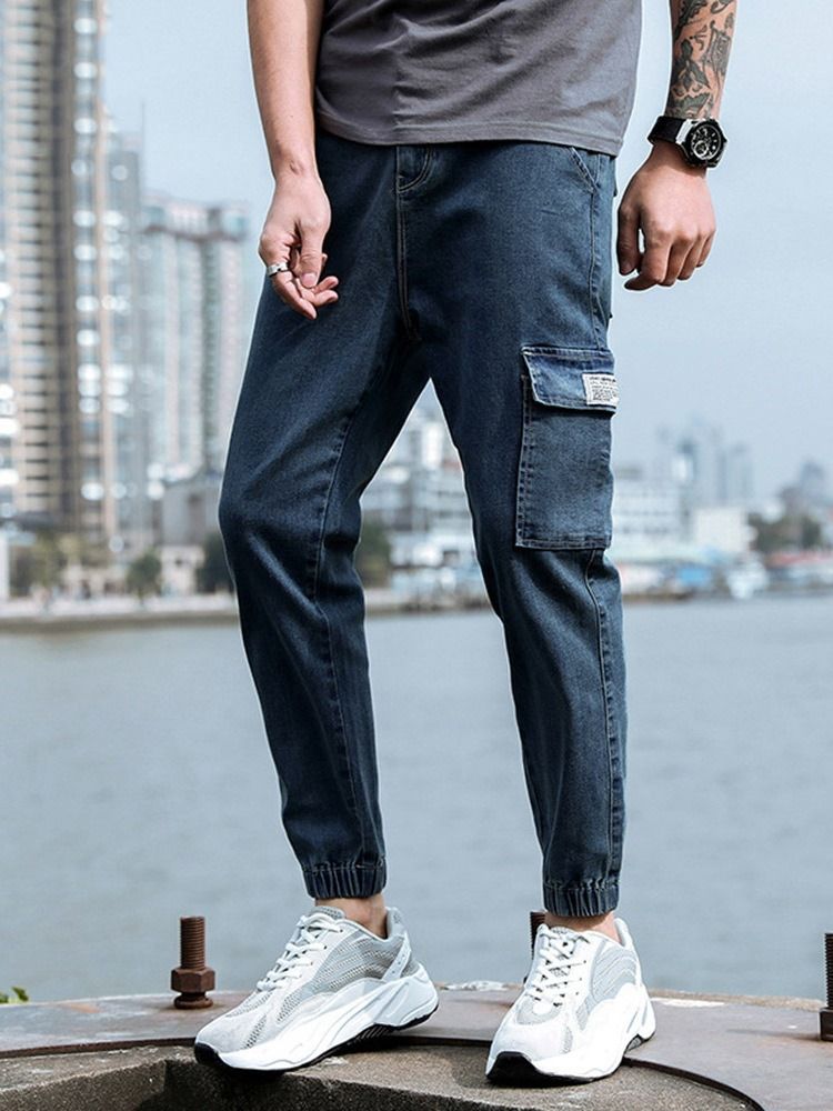 Pencil Pants Korean Zipper Jeans For Menn