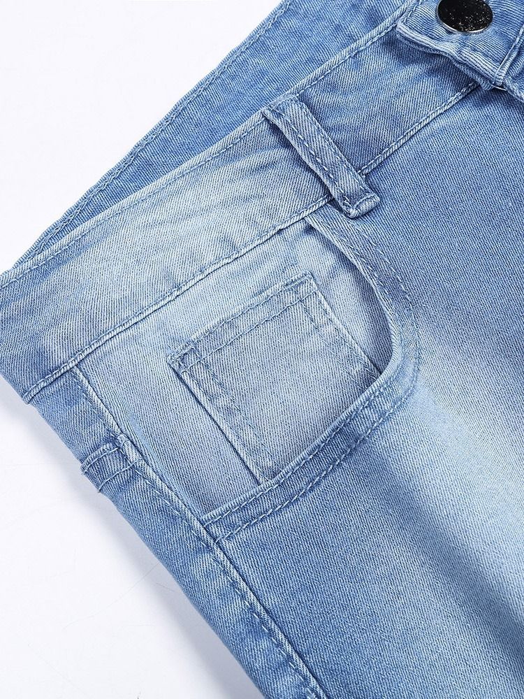 Pencil Pants Pocket Casual Glidelås Jeans For Menn