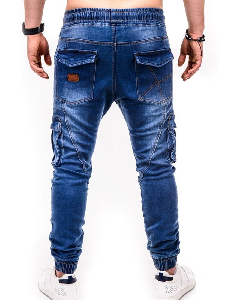 Pencilbukser For Menn Casual Mid Waist Jeans