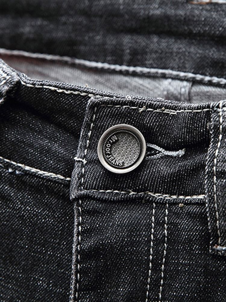 Plain Button European Glidelås Herre Jeans