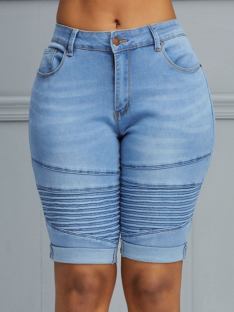 Plain Skinny Mid-waist Dame Jeans