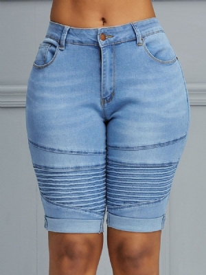 Plain Skinny Mid-waist Dame Jeans