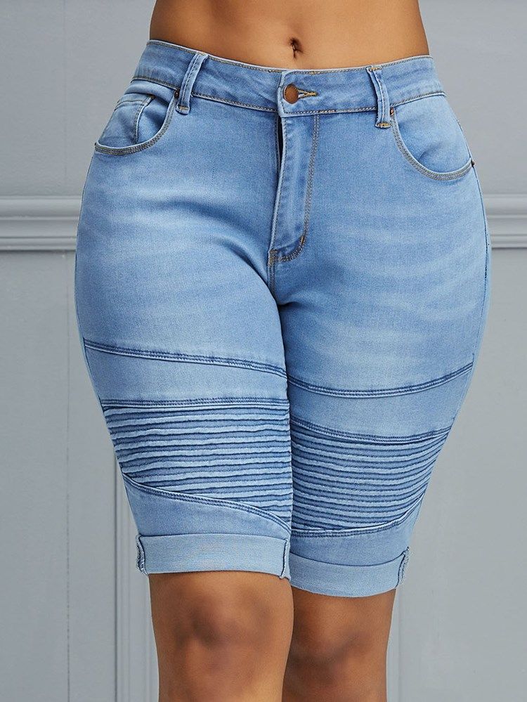 Plain Skinny Mid-waist Dame Jeans