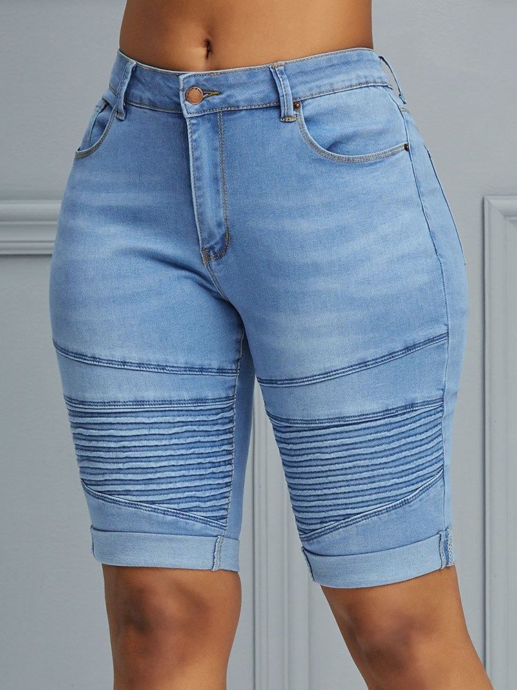 Plain Skinny Mid-waist Dame Jeans