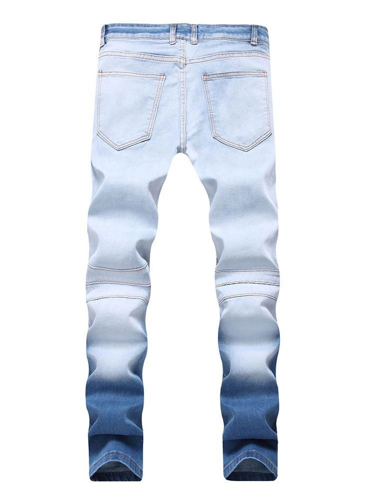 Plissert Rett Europeisk Midje Jeans For Menn