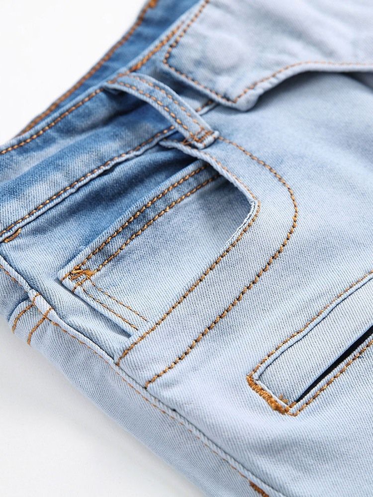 Plissert Rett Europeisk Midje Jeans For Menn