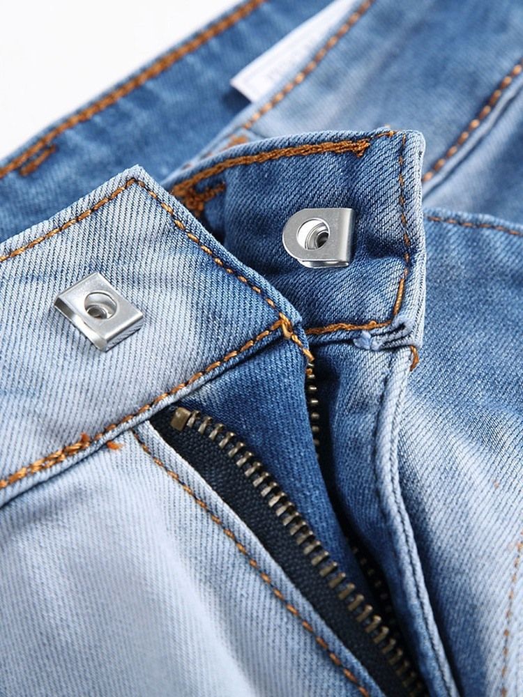 Plissert Rett Europeisk Midje Jeans For Menn