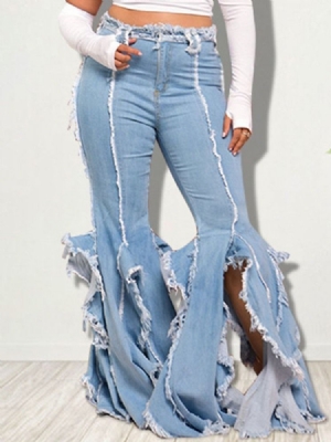 Pocket Dame Slim Zipper Light Blue Jeans